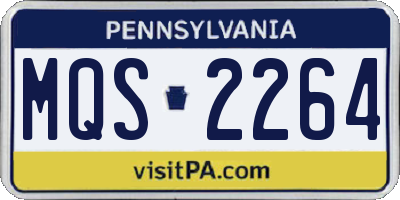 PA license plate MQS2264