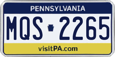 PA license plate MQS2265