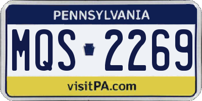 PA license plate MQS2269