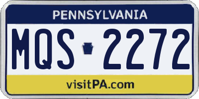 PA license plate MQS2272