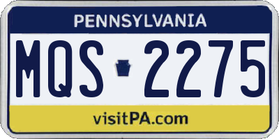 PA license plate MQS2275