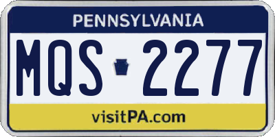 PA license plate MQS2277