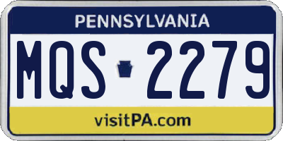 PA license plate MQS2279