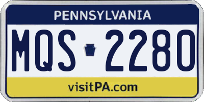 PA license plate MQS2280