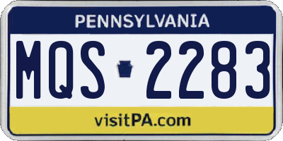 PA license plate MQS2283
