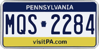 PA license plate MQS2284
