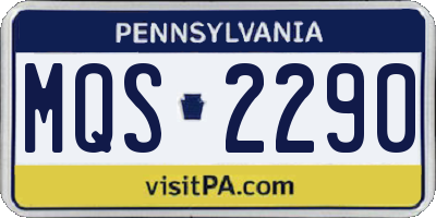 PA license plate MQS2290