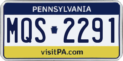 PA license plate MQS2291