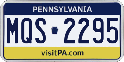 PA license plate MQS2295