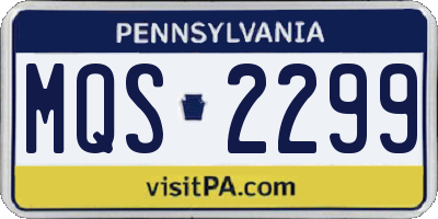 PA license plate MQS2299