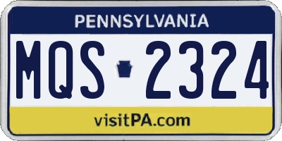 PA license plate MQS2324