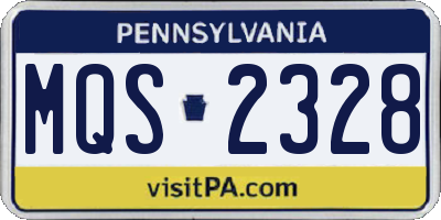 PA license plate MQS2328