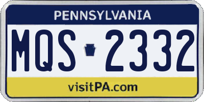 PA license plate MQS2332