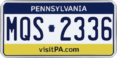 PA license plate MQS2336