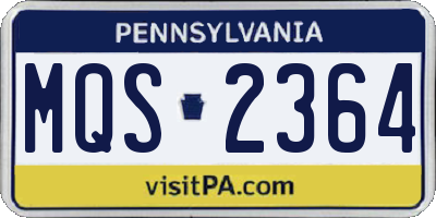 PA license plate MQS2364