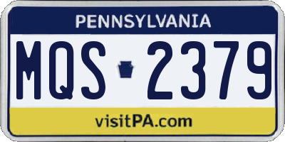 PA license plate MQS2379