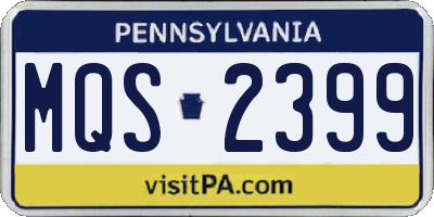 PA license plate MQS2399