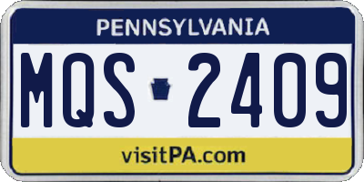 PA license plate MQS2409
