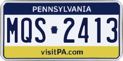 PA license plate MQS2413