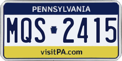 PA license plate MQS2415