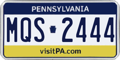PA license plate MQS2444