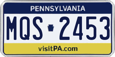 PA license plate MQS2453