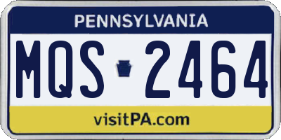 PA license plate MQS2464