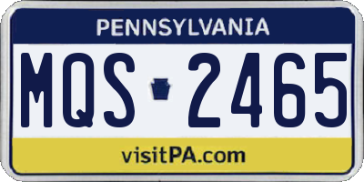 PA license plate MQS2465