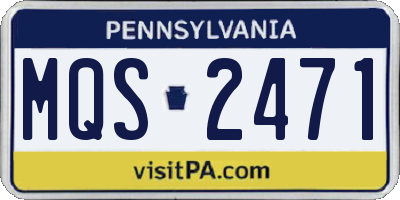 PA license plate MQS2471