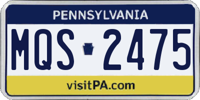 PA license plate MQS2475