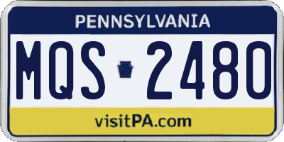 PA license plate MQS2480
