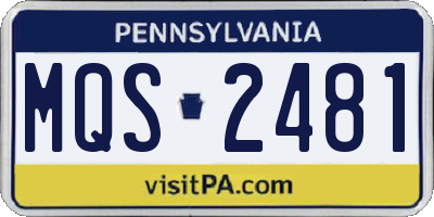 PA license plate MQS2481
