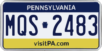 PA license plate MQS2483