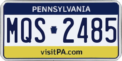 PA license plate MQS2485