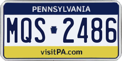 PA license plate MQS2486