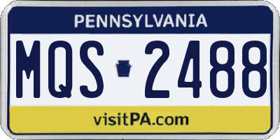 PA license plate MQS2488