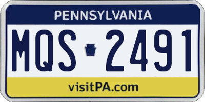 PA license plate MQS2491