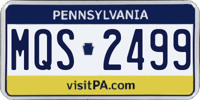 PA license plate MQS2499