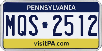 PA license plate MQS2512