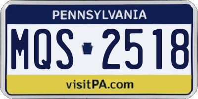 PA license plate MQS2518