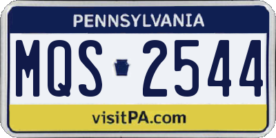 PA license plate MQS2544