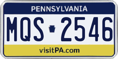 PA license plate MQS2546