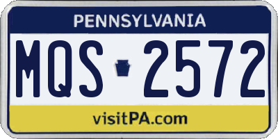 PA license plate MQS2572