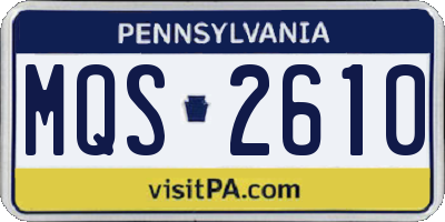 PA license plate MQS2610