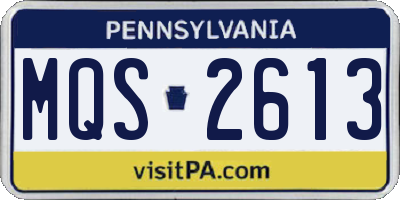 PA license plate MQS2613