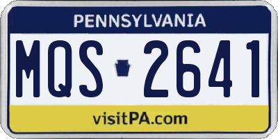 PA license plate MQS2641