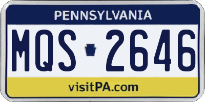 PA license plate MQS2646