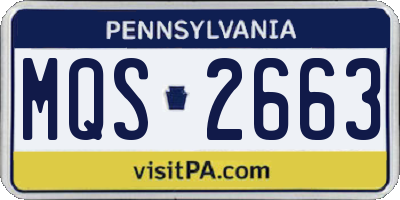 PA license plate MQS2663