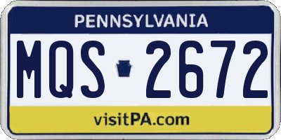 PA license plate MQS2672
