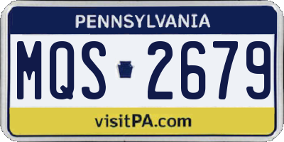 PA license plate MQS2679